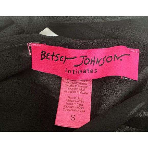 Betsey Johnson Black Sheer Lace Babydoll Nightgown – Size S - Picture 14 of 16
